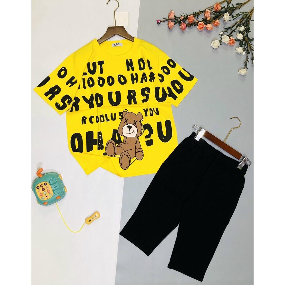 Set bộ đồ mặc nhà nữ quần lửng áo thun phong cách cho chị em