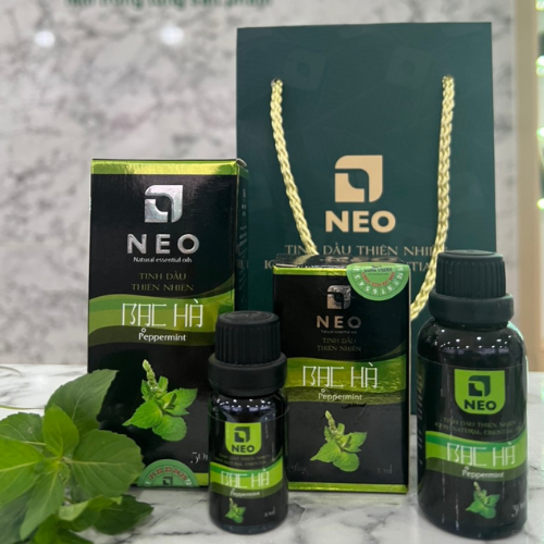 Tinh dầu Bạc Hà NEO - Nguyên chất 100%, chuẩn VietGAP, thanh mát thơm nhà, giúp giảm sổ mũi, tập trung tinh thần 10ml