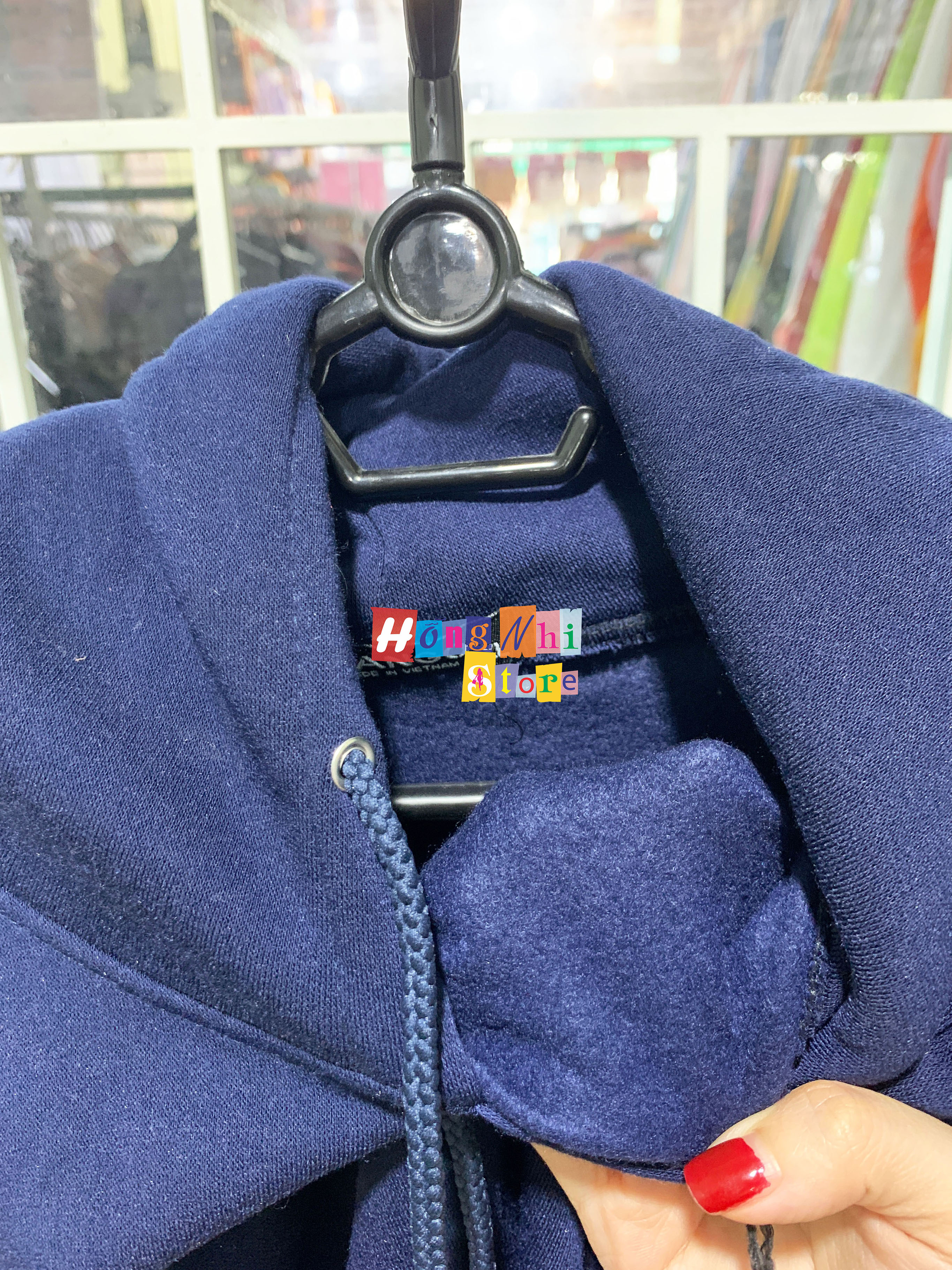 Áo Hoodie Trơn Màu Xanh Đen Cao Cấp Dáng Rộng Unisex Nam Nữ Mặc Được - MM