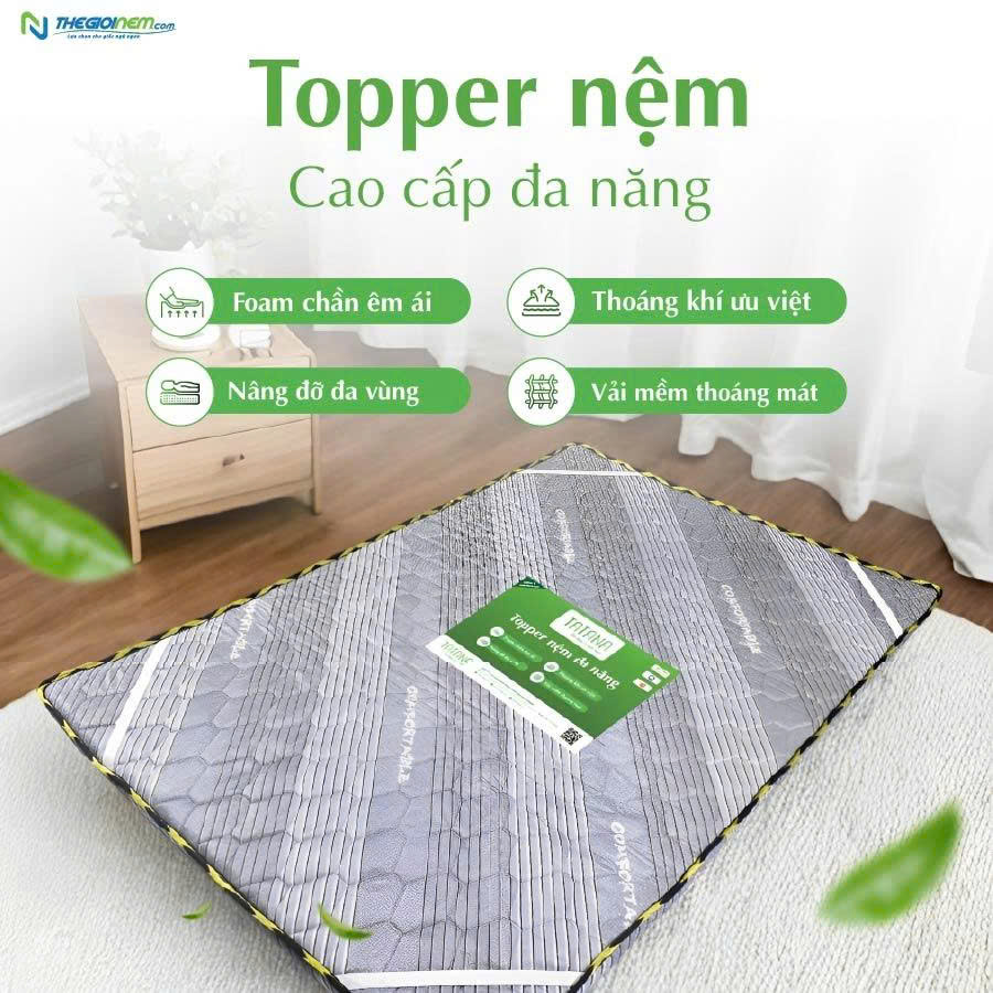 Nệm Bông Ép Gấp 3 Tatana Comfort, Lõi Xanh, Di Chuyển Tiện Lợi, Áo Nệm Nhiều Màu Ngẫu Nhiên