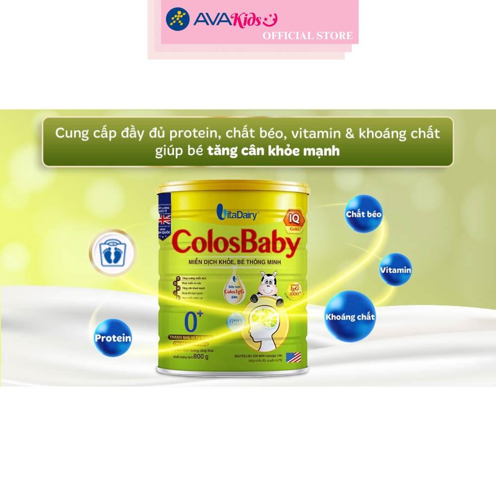 Sữa bột ColosBaby IQ Gold 0+ (sữa non) hương vani 800g (0 - 12 tháng)