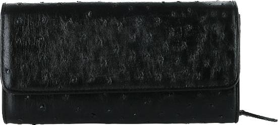 Túi đeo da đà điểu Huy Hoàng da bụng màu đen HT6423