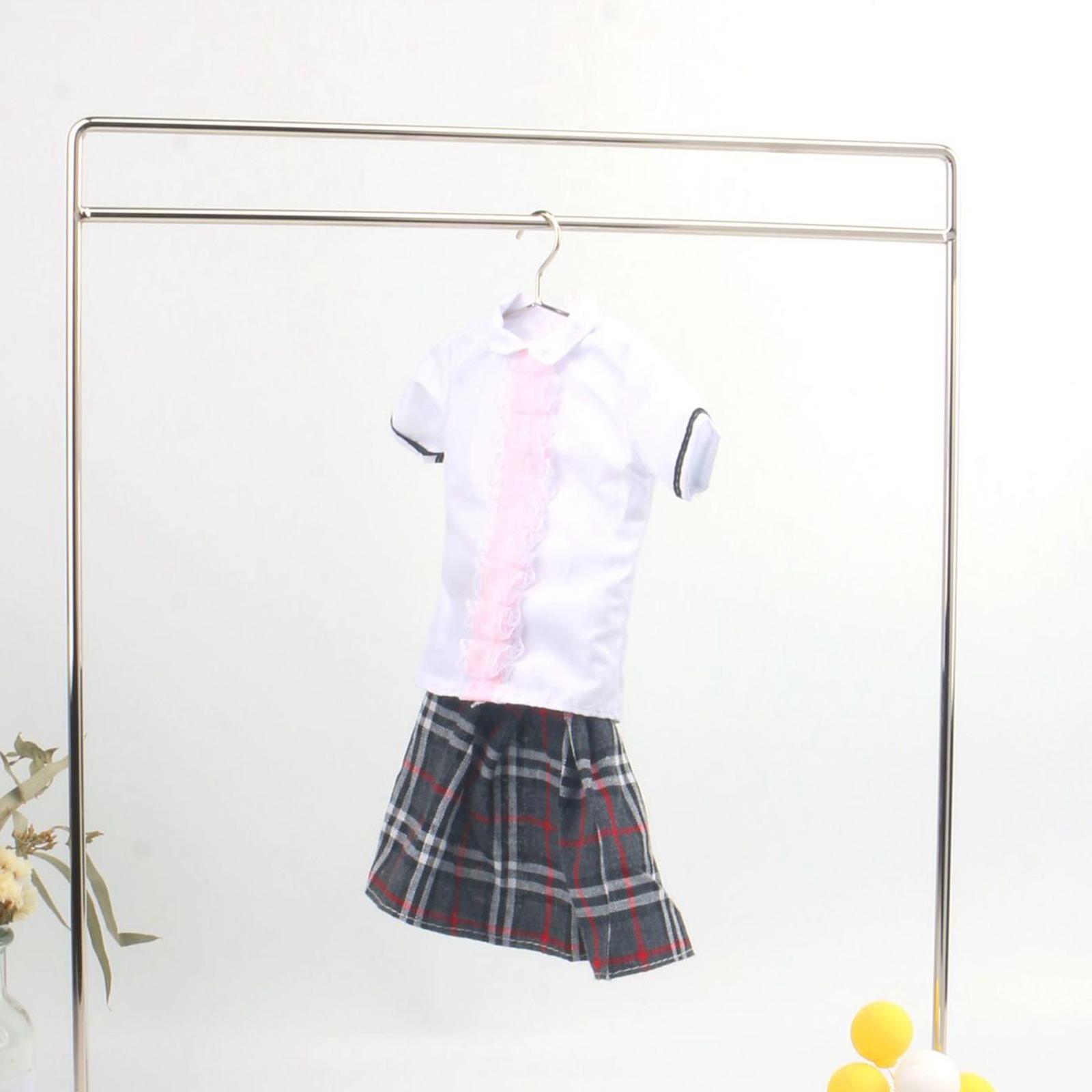 5x 1/3 BJD Dolls Clothes Hanger with Pants Clips Doll House Clothing Rack