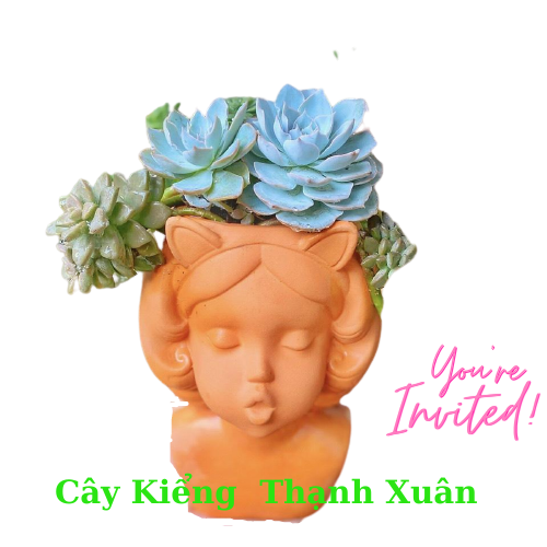 Chậu đất nung hình Bé gái