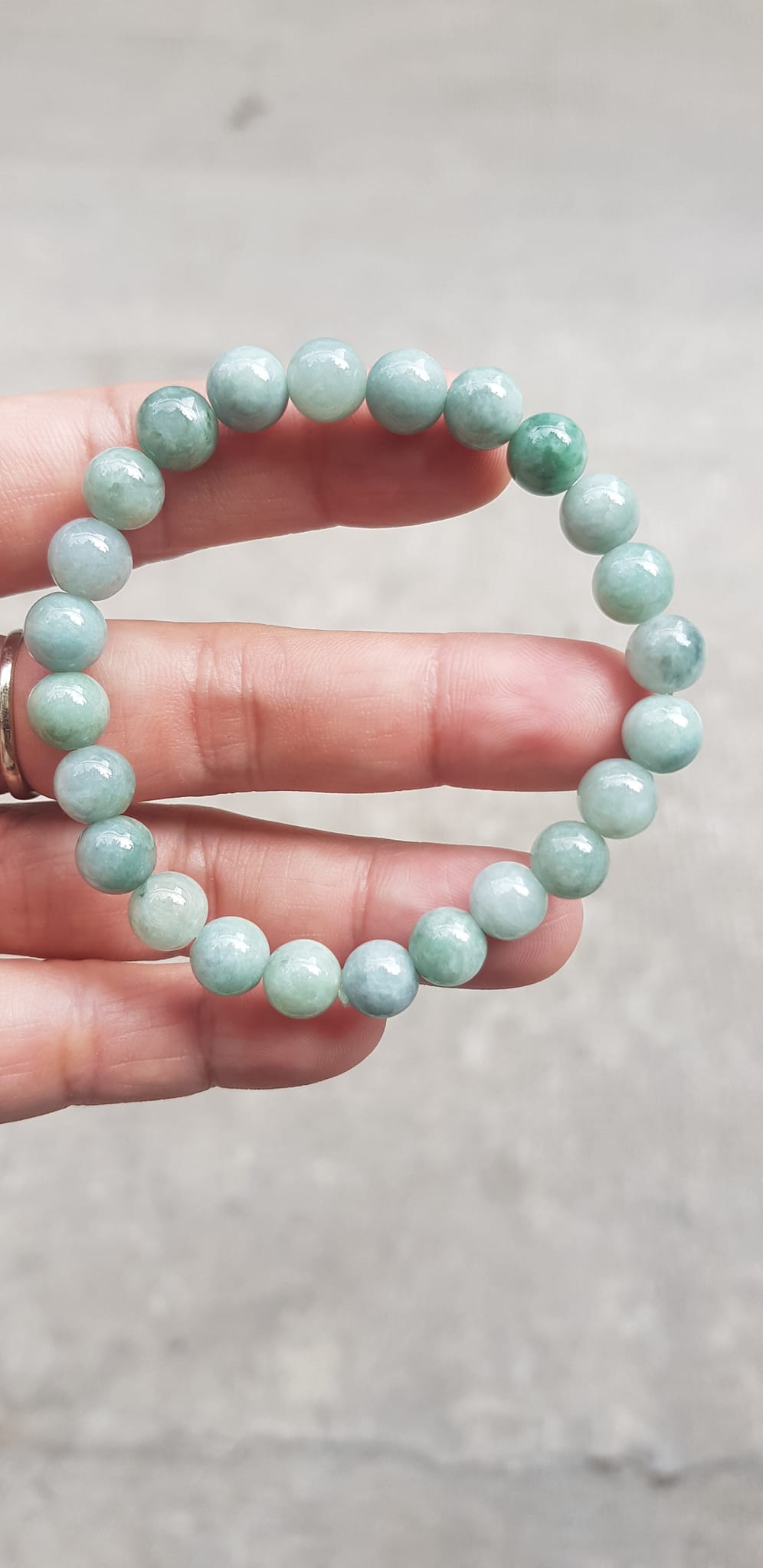 Vòng chuỗi đá cẩm thạch tự nhiên xanh ngọc nhẹ nhàng đẹp sang may mắn Size vòng hạt 8mm Hợp nữ mệnh Thủy Mộc hỏa rẻ đẹp
