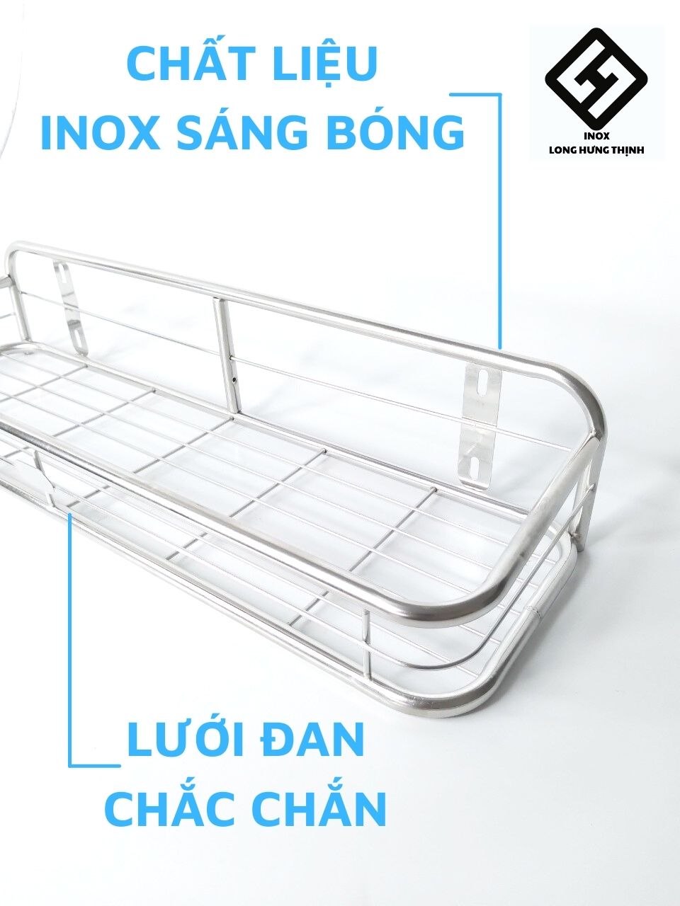 Kệ đựng gia vị nhà bếp INOX không gỉ sét, sáng bóng, kích thước nhỏ gọn, tiện lợi, nhiều size cm