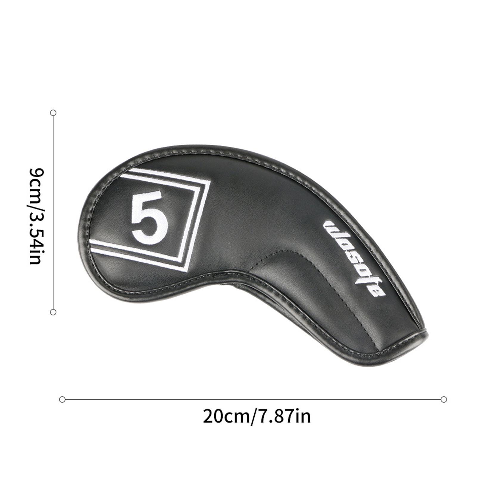9Pcs/Pack PU Golf Iron Covers Set Golf Club Head Cover for Most Irons