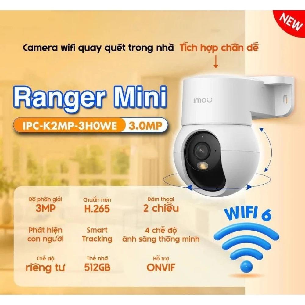 Camera IMOU Wifi Trong Nhà Ranger Mini K2MP 3MP/5MP Đàm Thoại 2 Chiều, Màu Ban Đêm - TRANGIATELECOM Hàng chính hãƞg Hàng nhập khẩu - K2MP 5MP