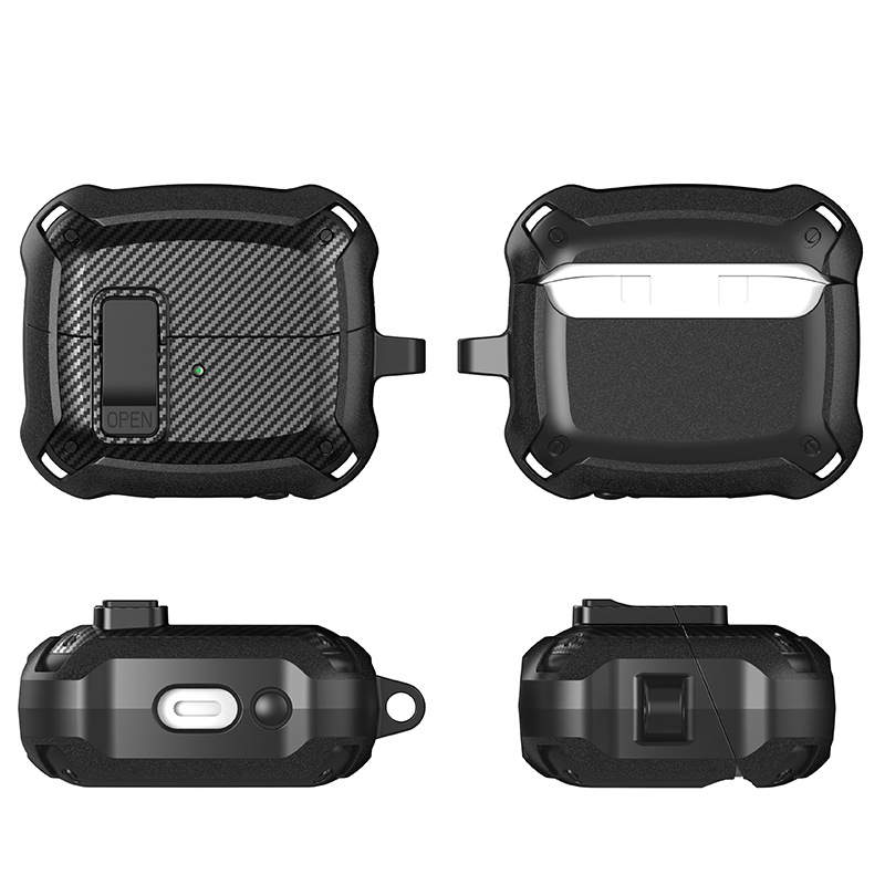 Bao Case Ốp Chống Shock Có Khóa Chống Thất Lạc Rơi Tai Nghe cho Samsung Galaxy Buds 3 / Buds 3 Pro - Hàng Chính Hãng