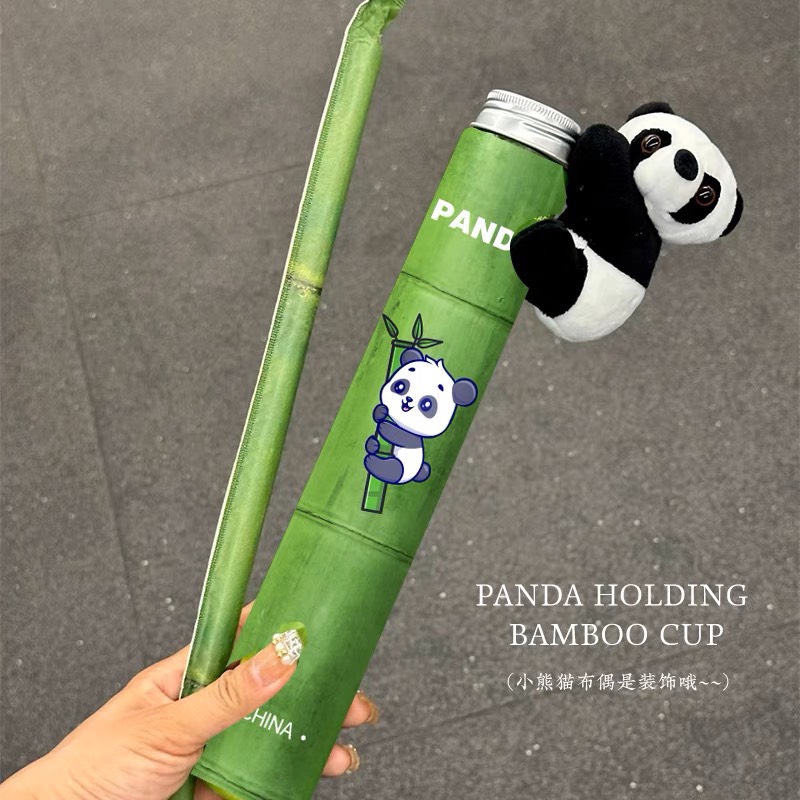 Combo Bình Nước Gấu Trúc Kèm Sticker,Ống hút,Gấu treo Hottend 2023