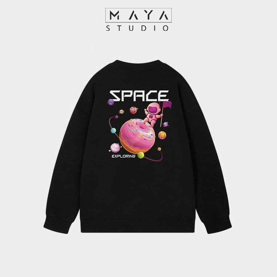 Áo Sweater MAYA Album SPACE form rộng Unisex phong cách hiện đại trẻ trung phù hợp đi học đi chơi