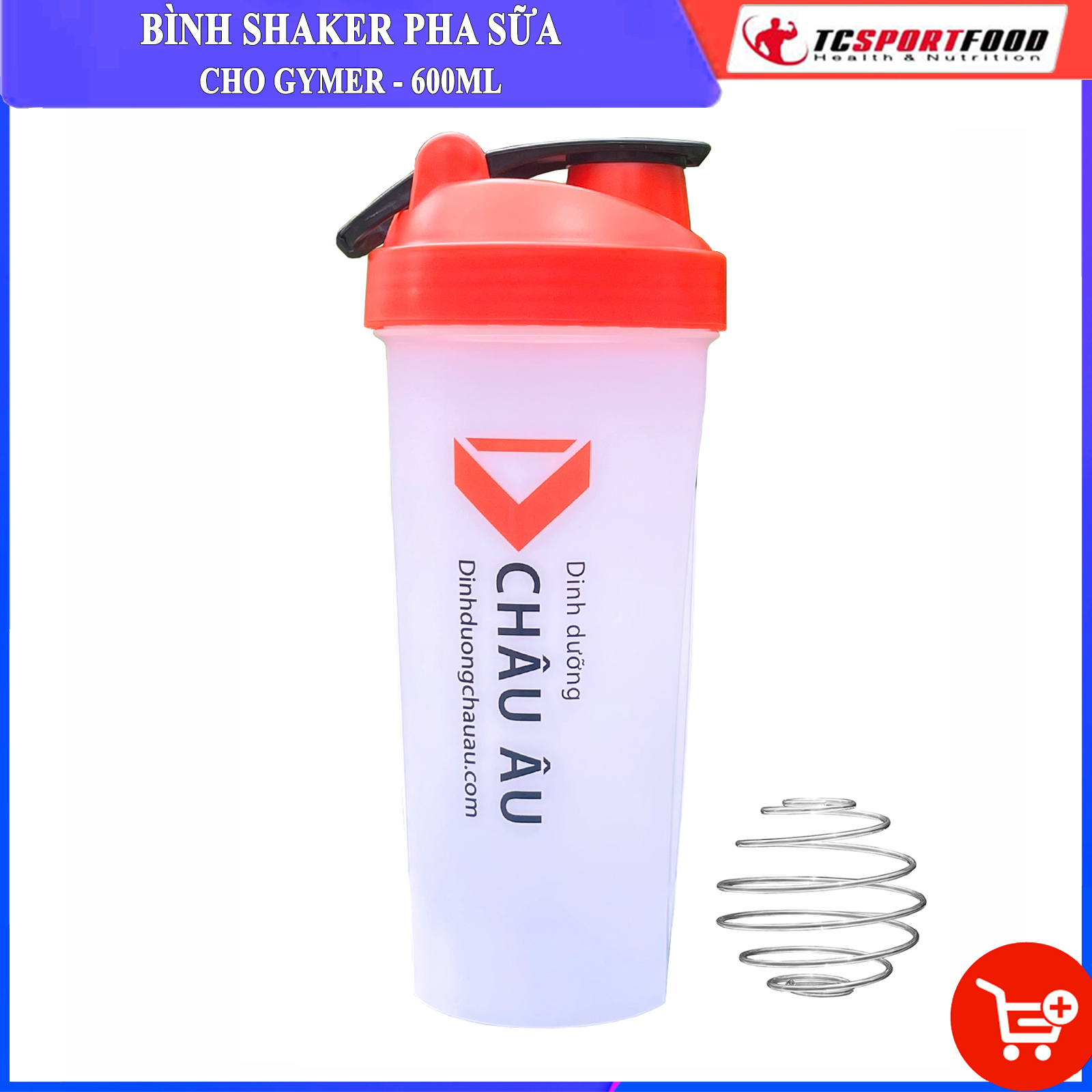 Bình nước thể thao Shaker 600 ml - Bình lắc Shaker pha sữa cho người tập GYM