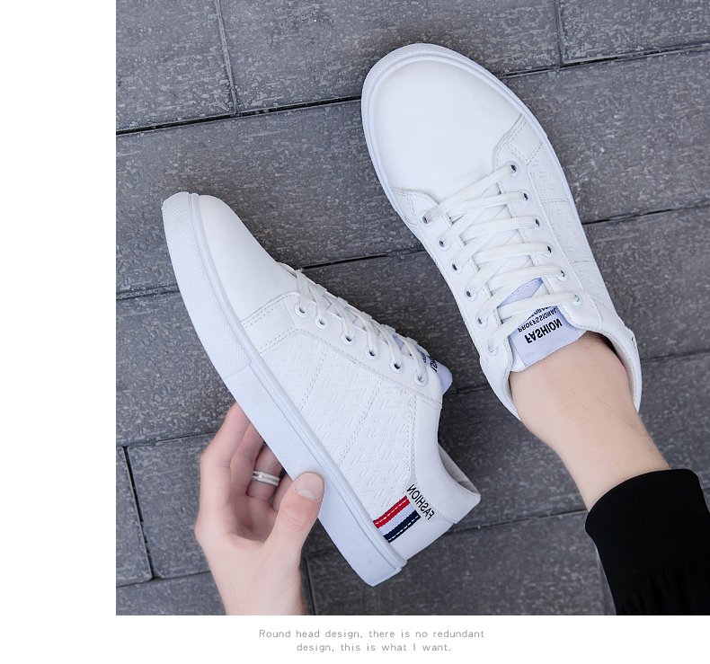 Giày thể thao nam cổ thấp sneaker màu trắng