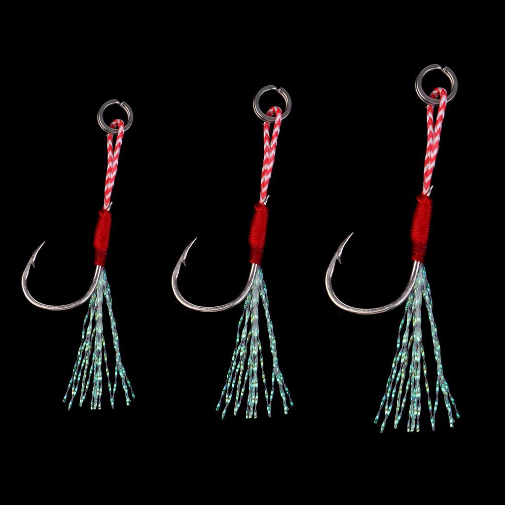 2-8pack Hi-carbon Assist Hook Fishing Jig Hooks Live Baits Hooks Fishhooks 13#