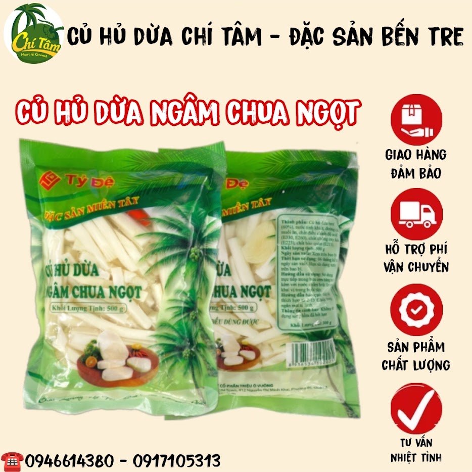 Củ hủ dừa ngâm chua ngọt Tỷ Đệ - Đặc sản Bến Tre - Củ hủ dừa Chí Tâm