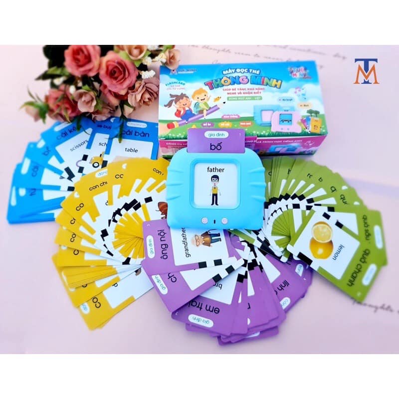 Máy đọc thẻ flashcard Tiếng Anh 224 từ vựng không sóng điện từ