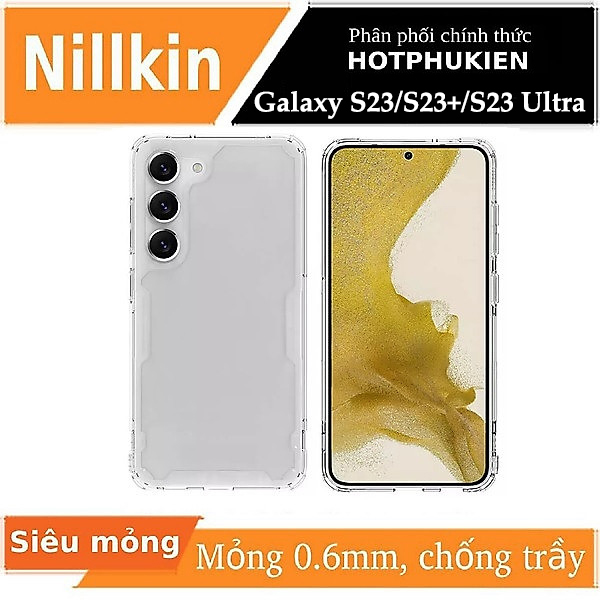 Ốp lưng TPU chống sốc cho Samsung Galaxy S23 / S23 Plus / S23 Ultra hiệu Nillkin Nature TPU Pro Case - hàng nhập khẩu