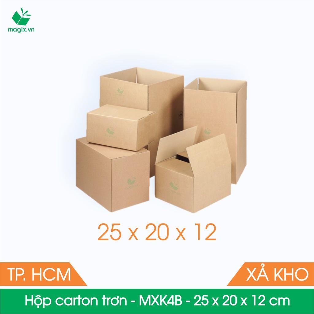 MXK4B - 25x20x12 cm - 100 Thùng hộp carton trơn đóng hàng