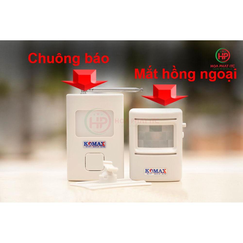 Chuông báo khách hồng ngoại cao cấp Komax - Hàng chính hãng KM-X850 Chuông báo dùng pin + Adapter tiện ích - Hàng chính hãng