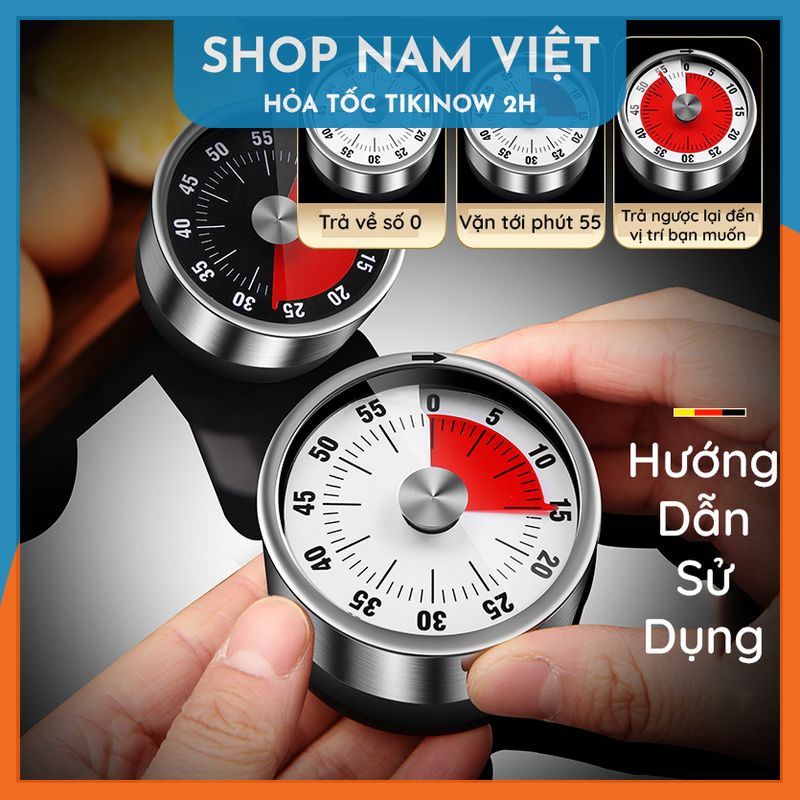 Đồng Hồ Hẹn Giờ Cơ Học 60 Phút Có Nam Châm Hít