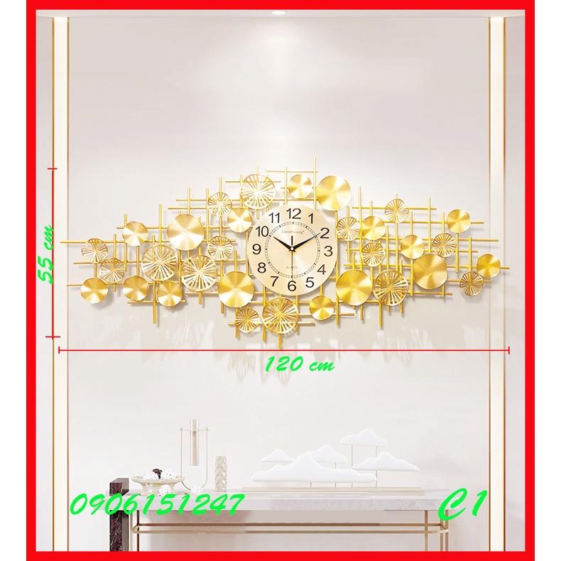 Đồng hồ treo tường trang trí decor C1 kích thước 120 x 55 cm