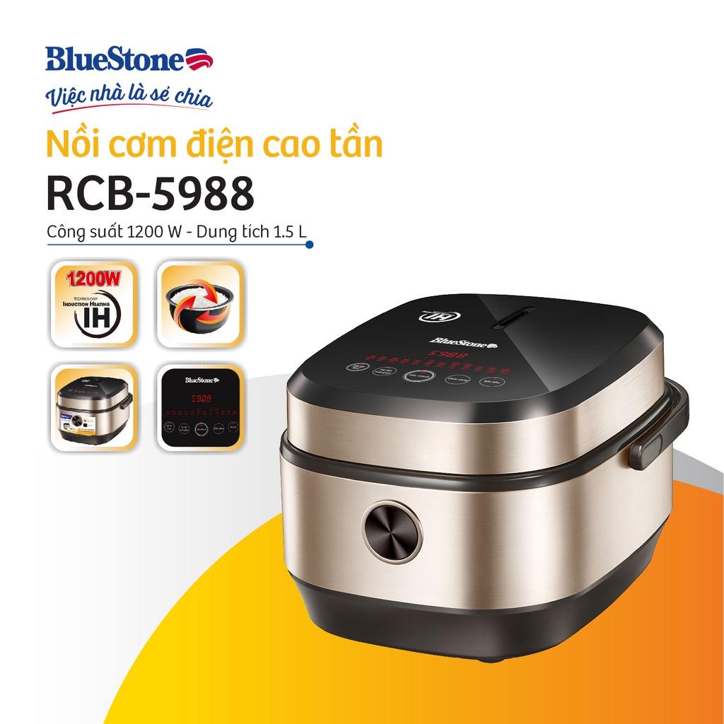 Nồi Cơm Cao Tần Bluestone RCB-5988, 1.5 lít - 1200 W, Điều Khiển Cảm Ứng, 13 Chức Năng Nấu, Hàng Chính Hãng