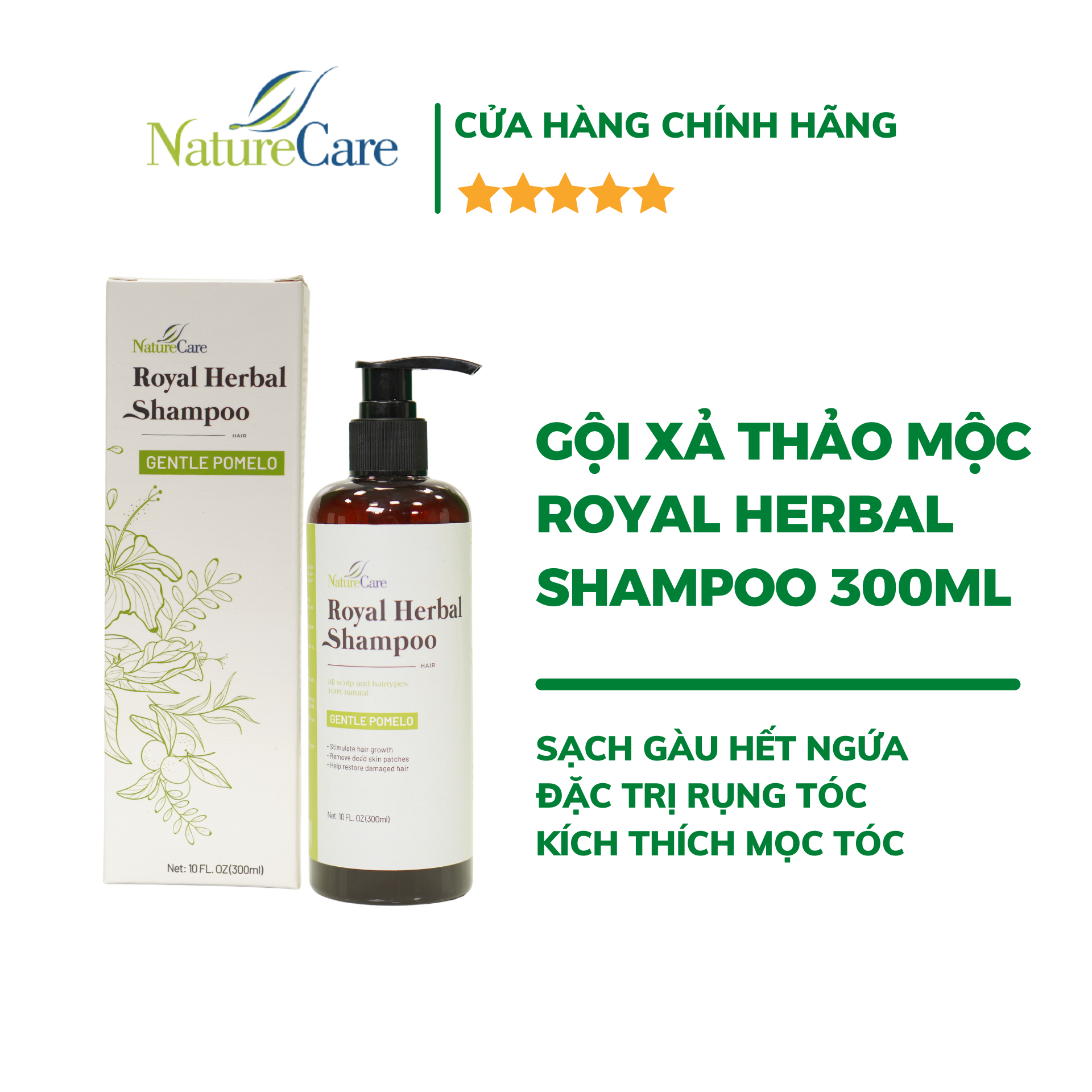 Dầu Gội Xả Royal Herbal Shampoo Naturecare 300ml