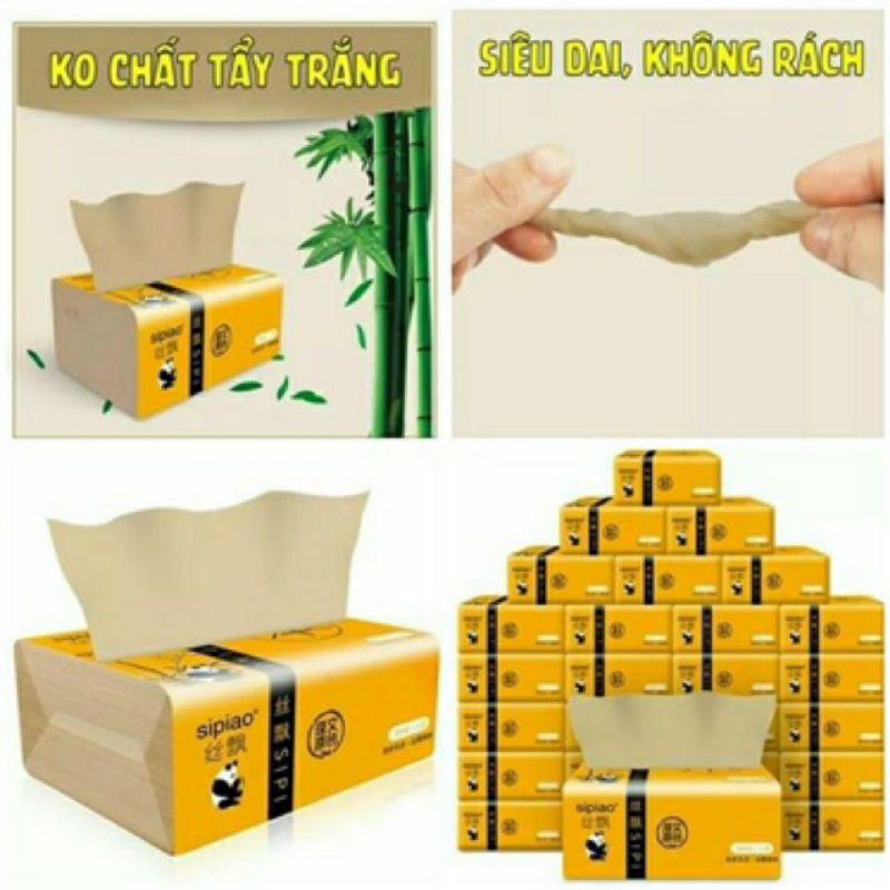 Khăn giấy ăn gấu trúc Sipiao - Thùng khăn giấy gấu siêu dai 1 gói 300 tờ