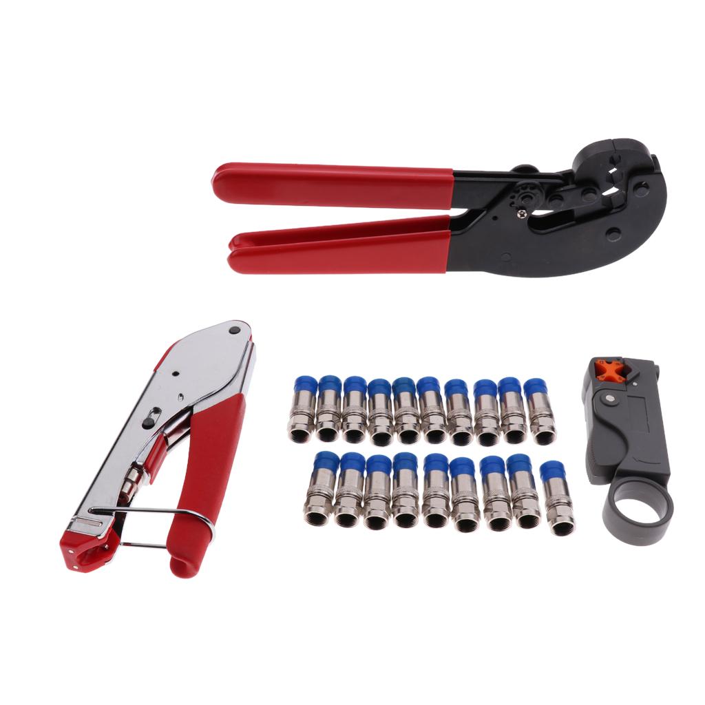 Universal Compression Tool Coax Cable Crimper Tool  for RG59 RG6 Durable