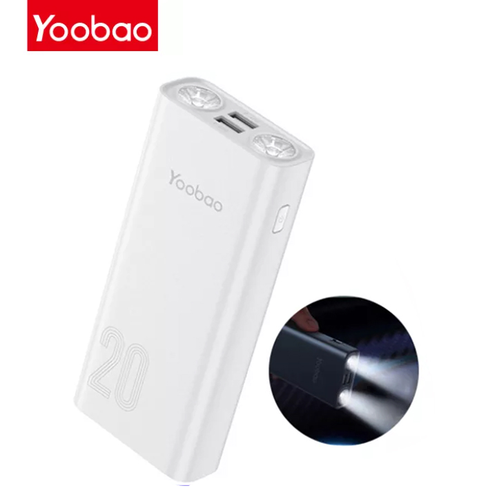 (Hãng chính hãng) Pin sạc dự phòng Yoobao L20 công suất 20000mAh, tích hợp đèn, sạc nhanh, Trợ thủ đắc lực của điện thoại bạn cho các chuyến du lịch, dã ngoại, đi cafe, dân văn phòng,....