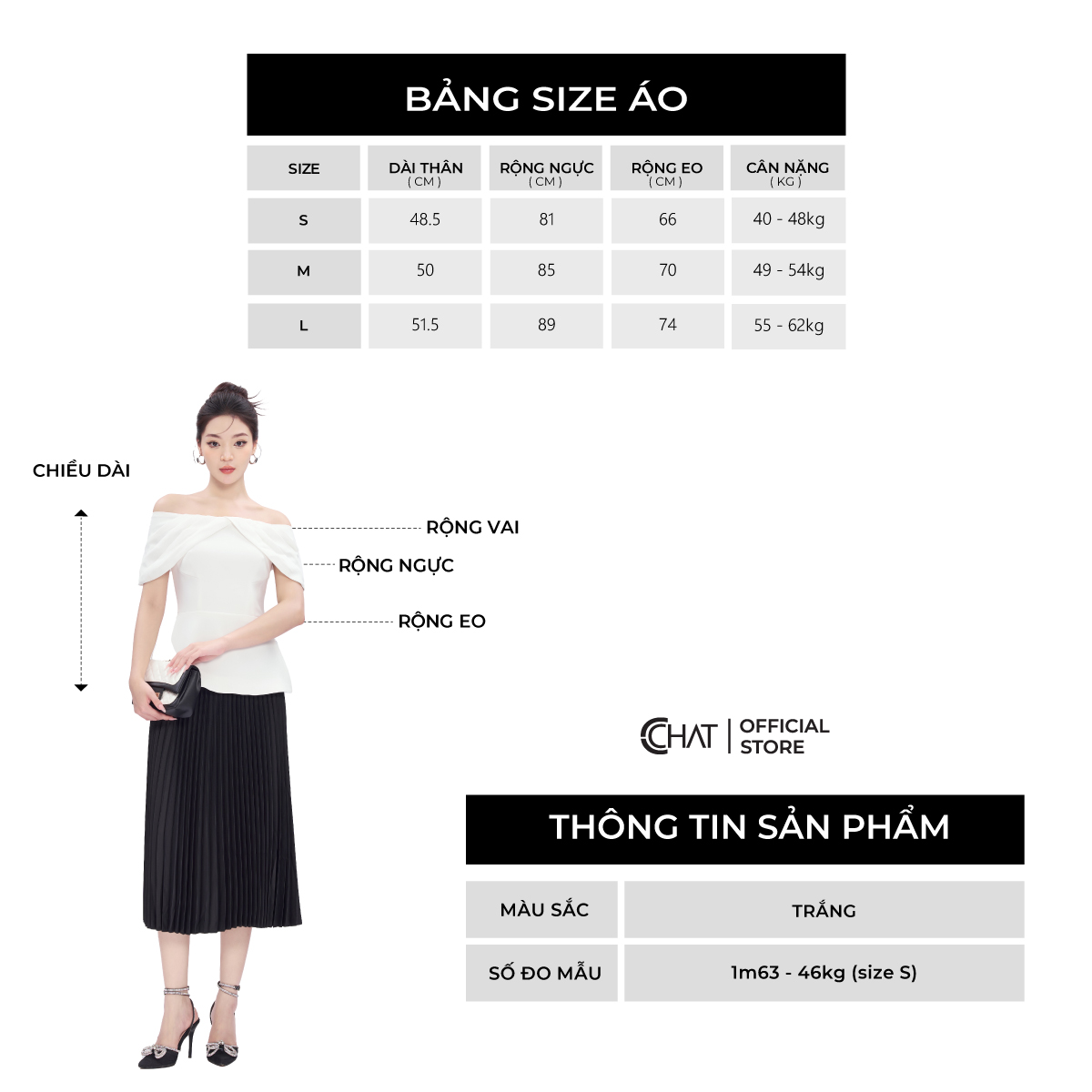 Áo Kiểu Nữ  Dáng Peplum Trễ Vai Xếp Nếp Chất Tuytsi Cao Cấp 53ANS2018PT