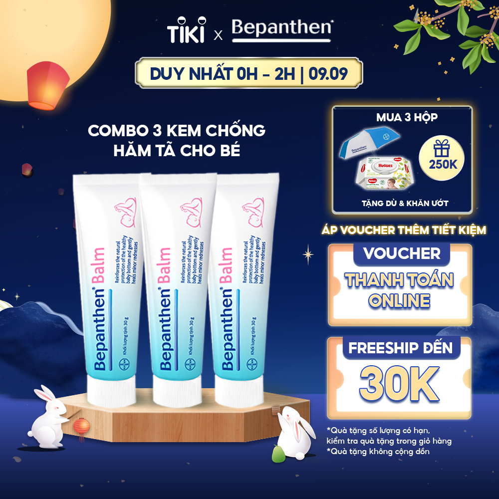 Combo 3 Kem Chống Hăm BEPANTHEN Balm Dạng Kem Mỡ Tuýp 30G x3