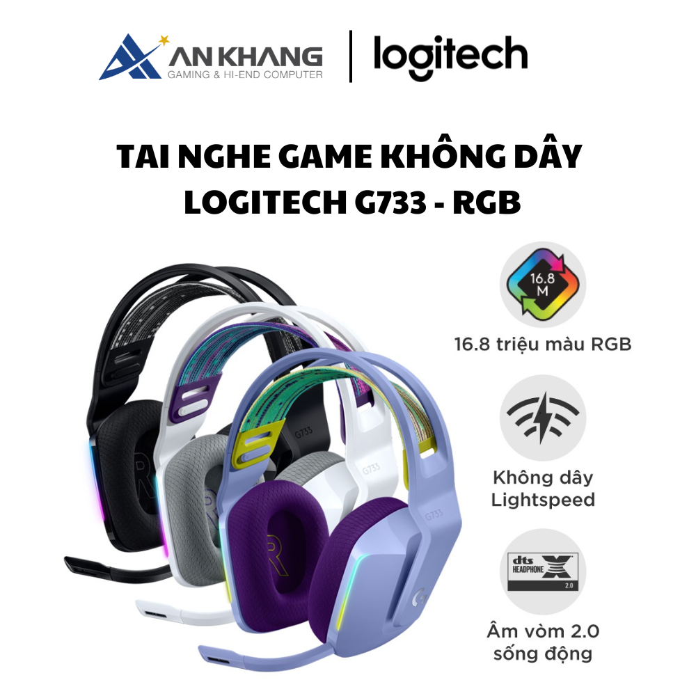 Tai nghe game không dây Logitech G733 - RGB, màn loa Pro-G, Mic Blue Voice - Hàng Chính Hãng - Bảo Hành 24 Tháng