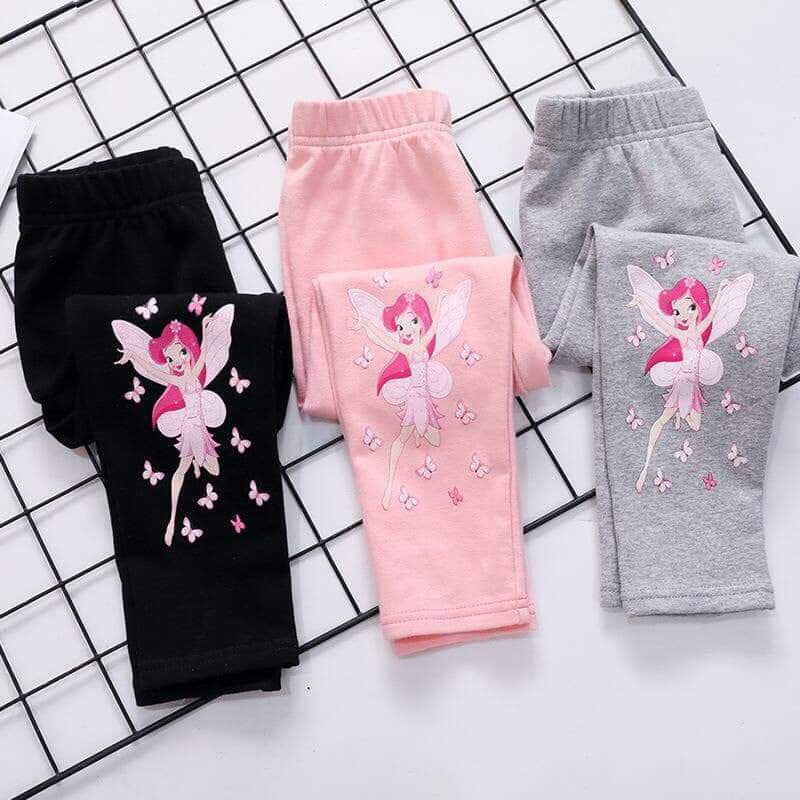 Sét 3 Quần Legging Thêu Hình Dễ Thương Ngẫu Nhiên Cho Bé Gái Từ 6 - 23 Kg