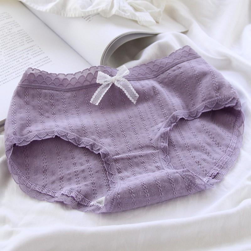 Quần Lót Cotton Co Dãn 4D Diên Vĩ Hoa Tím