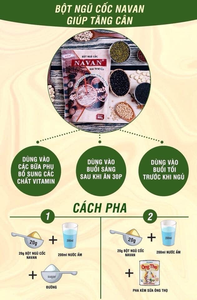 Lốc 5 Túi Ngũ Cốc NAVAN (800G) - Dinh Dưỡng Thiết Yếu Cho Mẹ