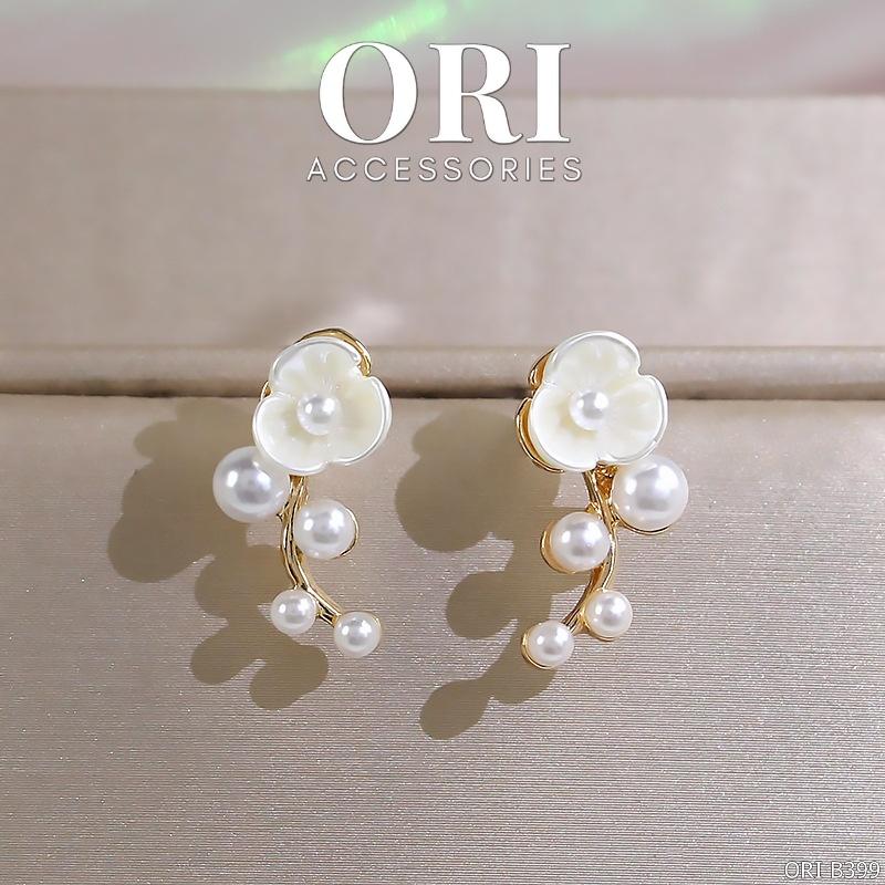 Bông tai nữ bông hoa Pearl Flower độc đáo xinh xắn ORI ACCESSORIES B399