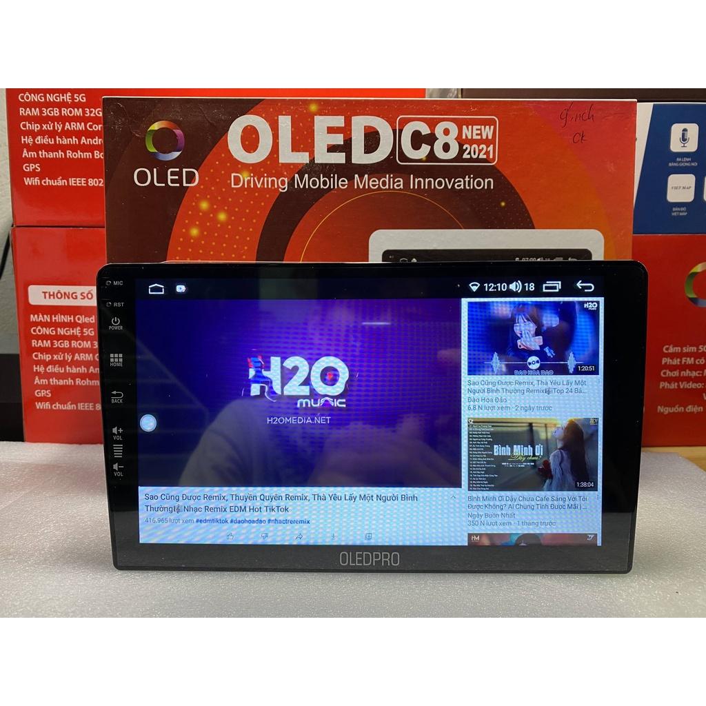 Combo màn hình OLEDPRO C8 kèm mặt dưỡng,dây nguồn cho xe KIA RIO