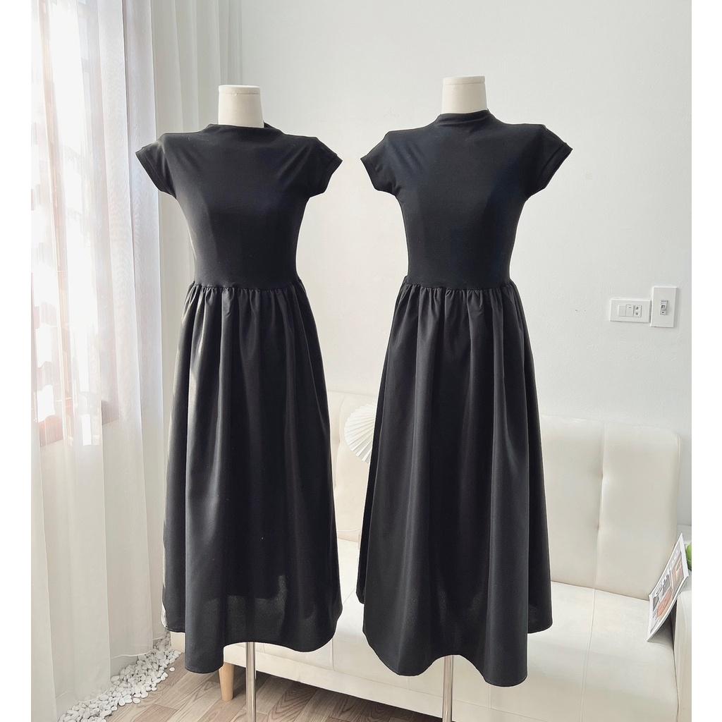 Đầm chữ A cổ lọ tay ngắn - Lovadova 23D03C009
