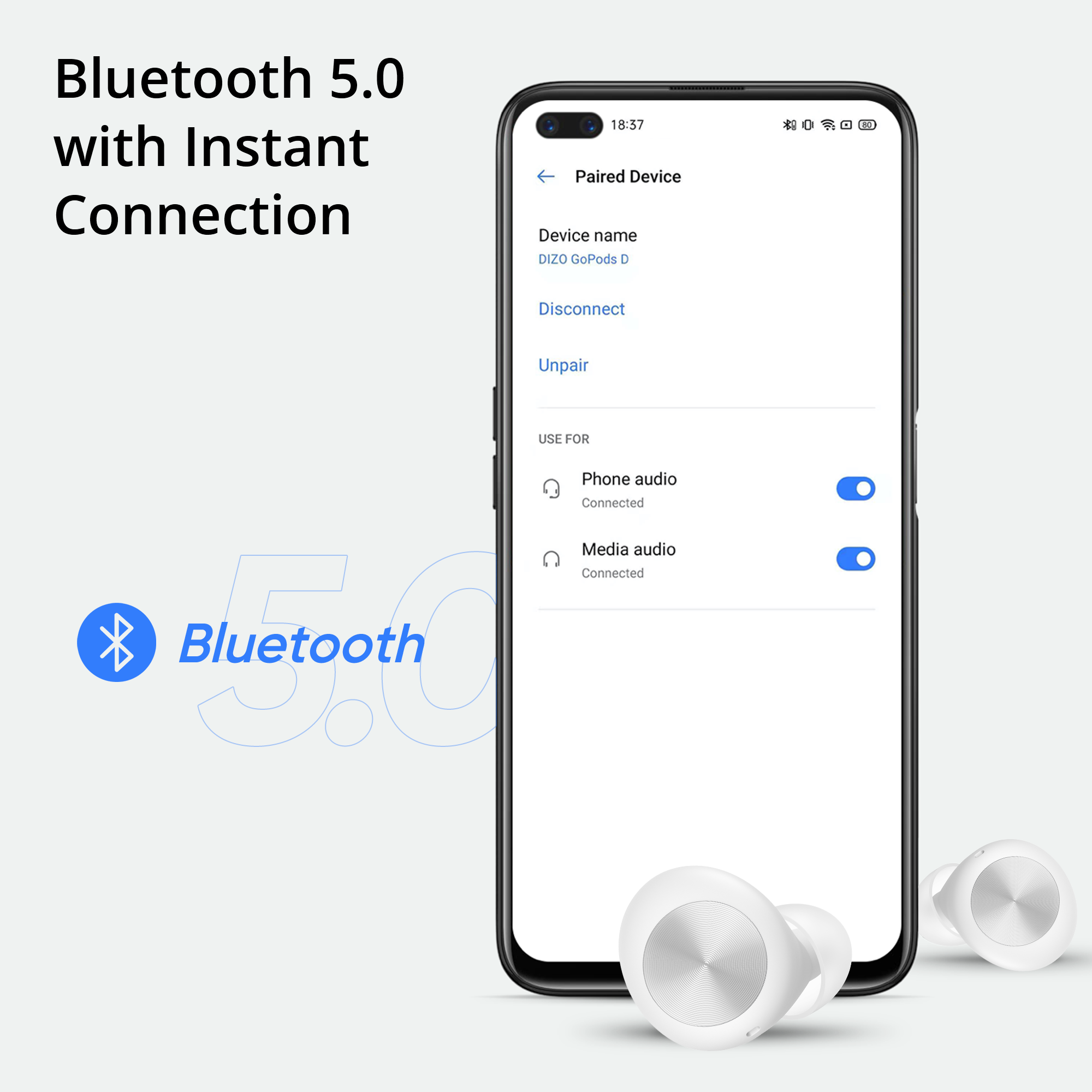 Tai Nghe Bluetooth Nhét Tai Thông Minh Dizo GoPods D - Hàng Chính Hãng