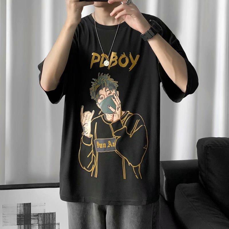 Áo Thun Nam Tay Ngắn In Hình Mặt Nạ Cá Tính