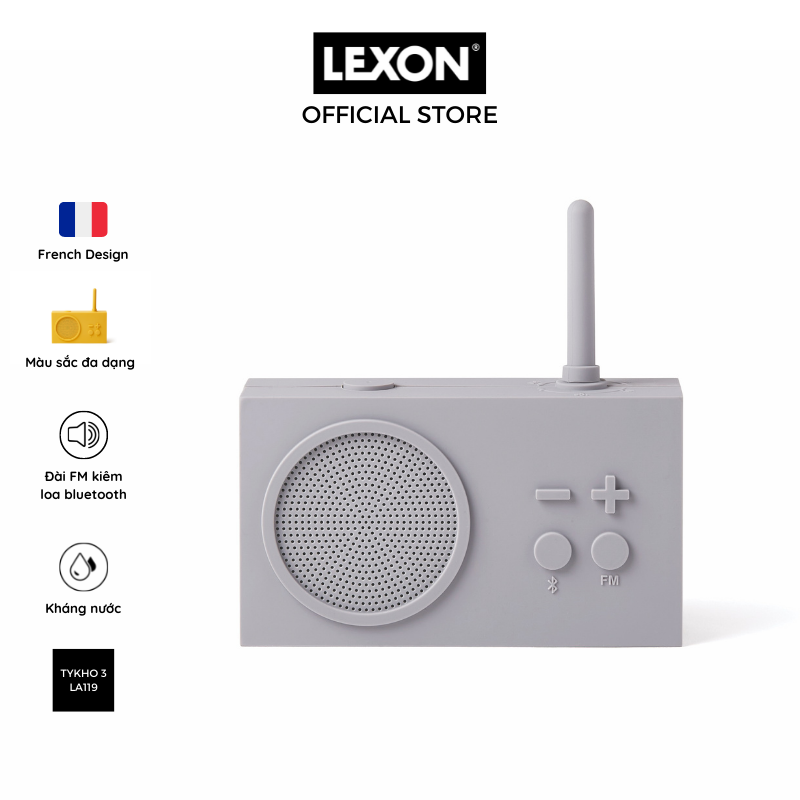 Loa bluetooth LEXON kiêm đài FM kháng nước - TYKHO 3 - Hàng chính hãng