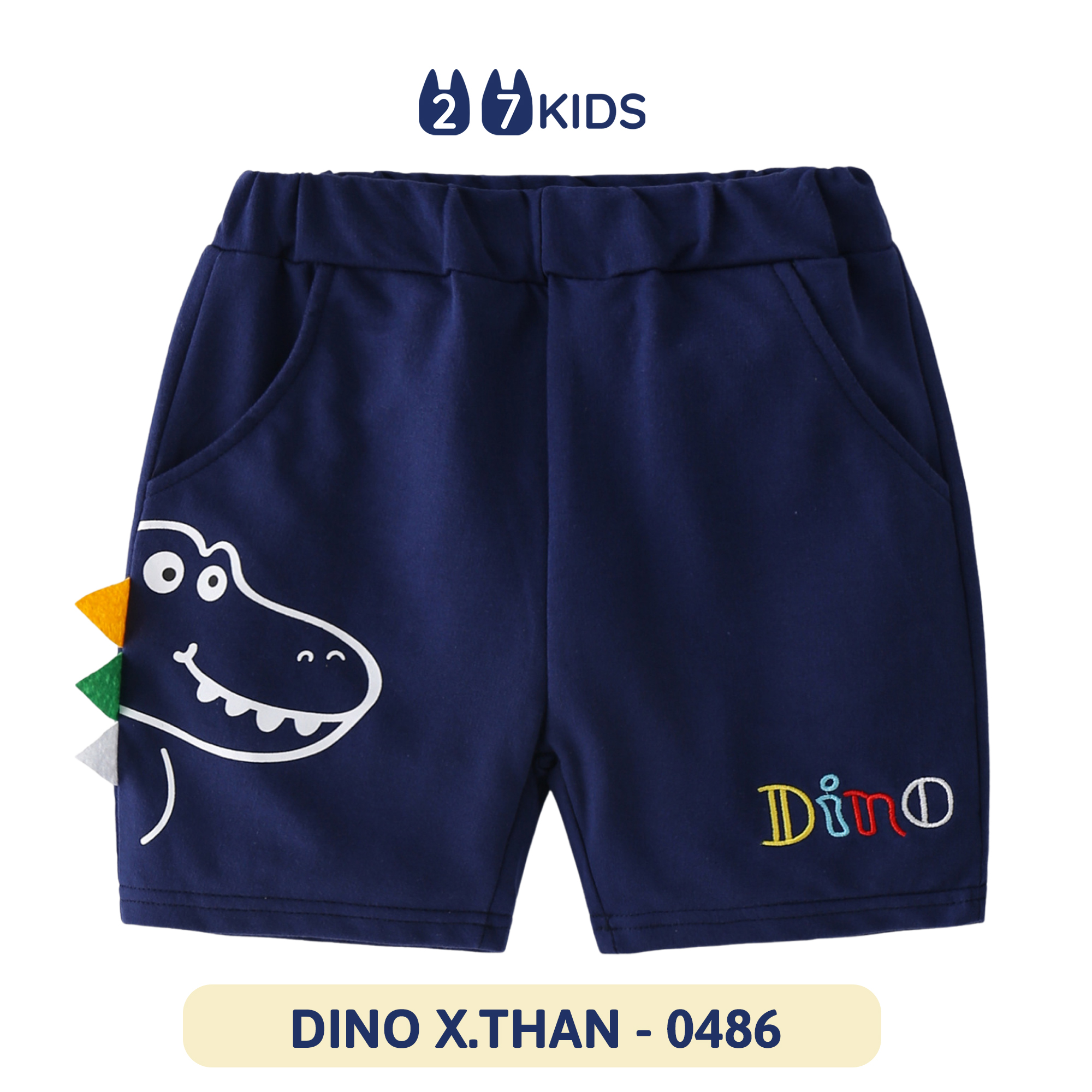 Quần short bé trai 27Kids Quần đùi khủng long nam 100% Cotton cho trẻ từ 2-8 tuổi BSPS9