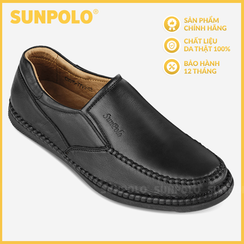 Giày Mọi Nam Da Bò Cao Cấp SUNPOLO LSU015 Lịch lãm