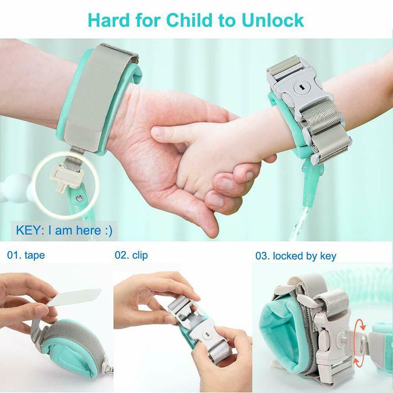 Trẻ Em Ba Lô Dây Xích Áo Dây Tập Đi Cho Bé Chống Lạc Cổ Tay Liên Kết Khóa An Toàn Dành Cho Bé Gái Bé Trai Tập Đi Cho Bé Bị Dây Dây Xích