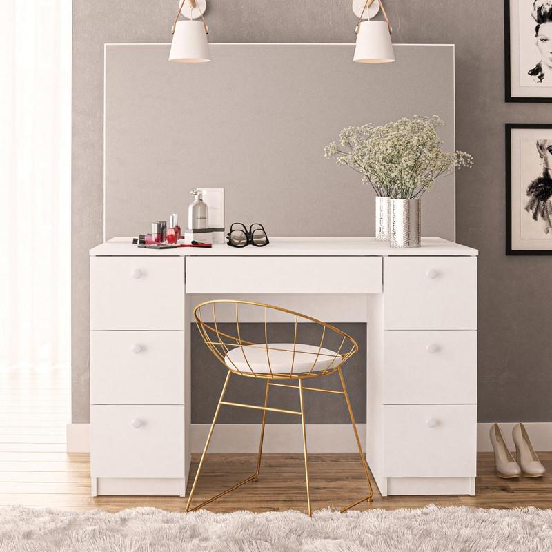 Bàn trang điểm gỗ hiện đại SMLIFE Marlon | Gỗ MDF dày 17mm chống ẩm | D120xR45xC140cm