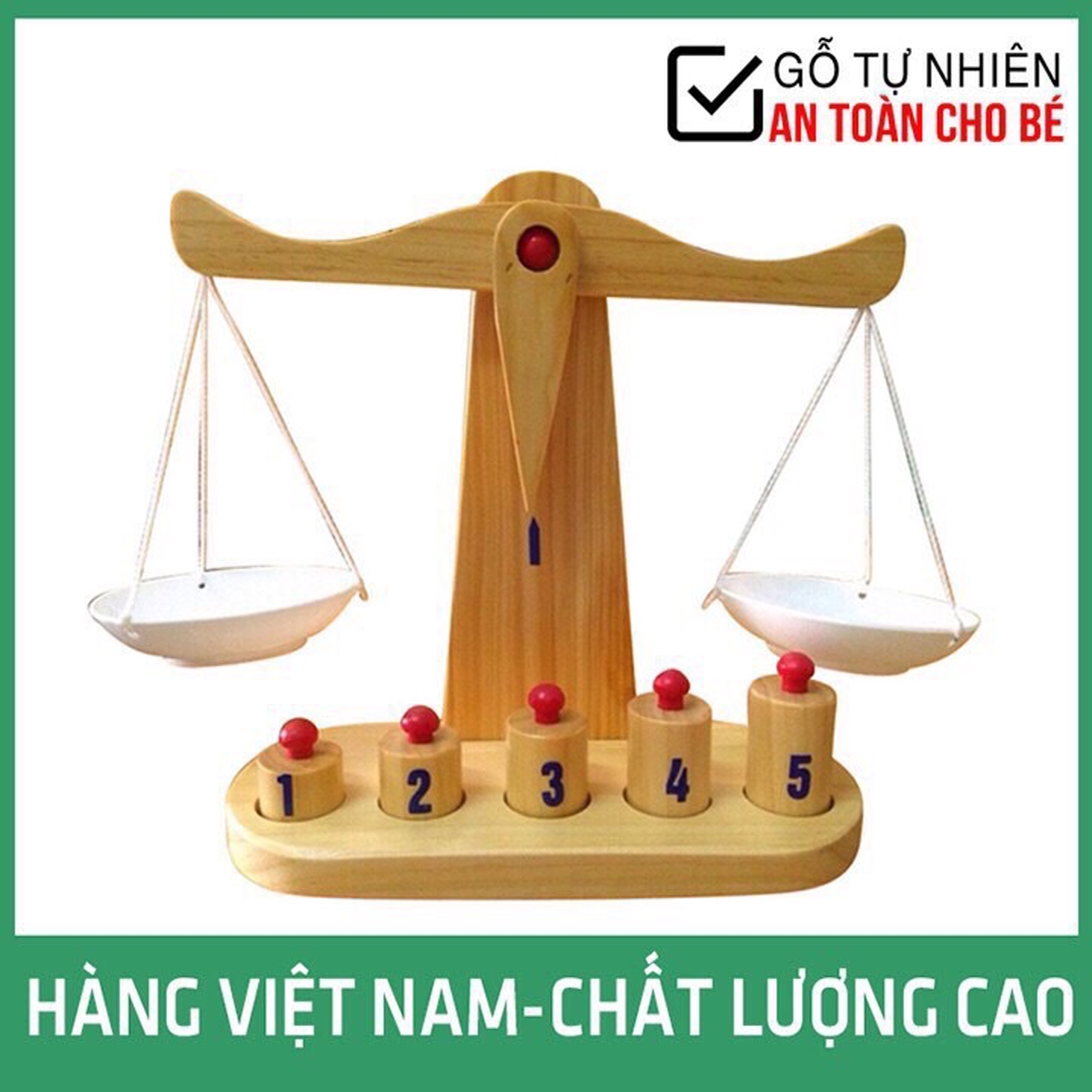 Đồ Chơi Thông Minh - Cân Đĩa Bằng Gỗ Hàng Việt Nam Gnu