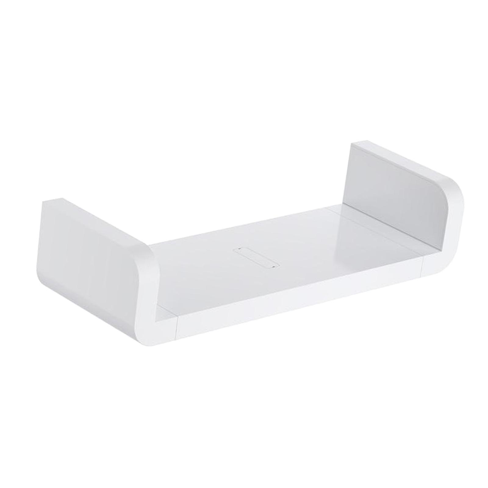2X Floating Wall Shelves White U Shaped for Bathroom Display Organizer 32cm