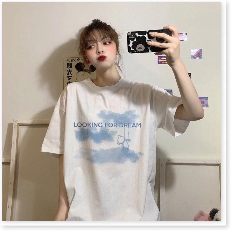 Áo Thun Tay Lỡ LOOKING FOR DREAM Form Rộng Ulzzang Unisex AQA1807 24 aomivn