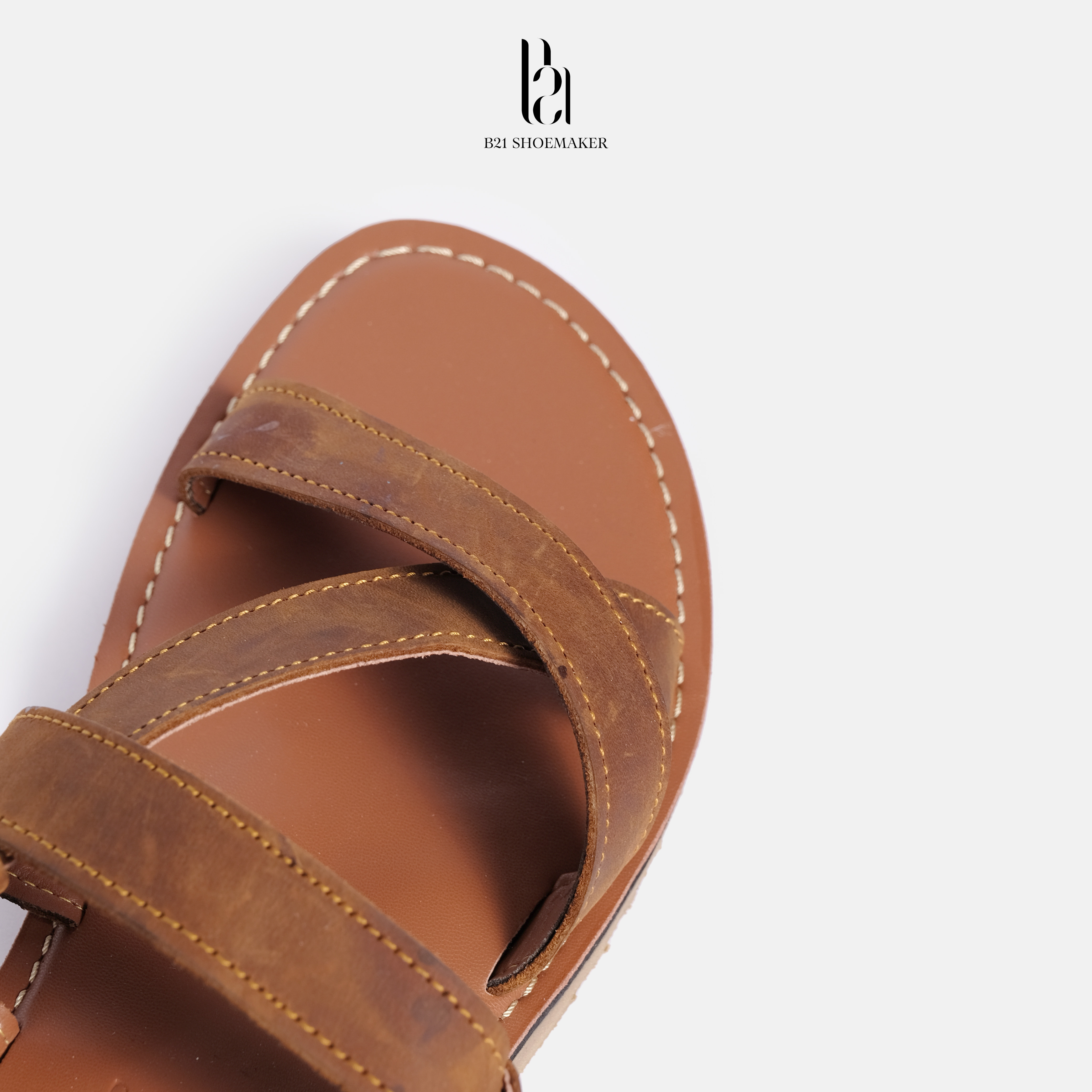 Dép SANDAL Nam Quai Hậu B21 Shoemaker Da Bò Nhập Khẩu Nguyên Tấm Cao Cấp Đế Cao Su Đúc Tăng Chiều Cao Trẻ Trung Tiện Lợi